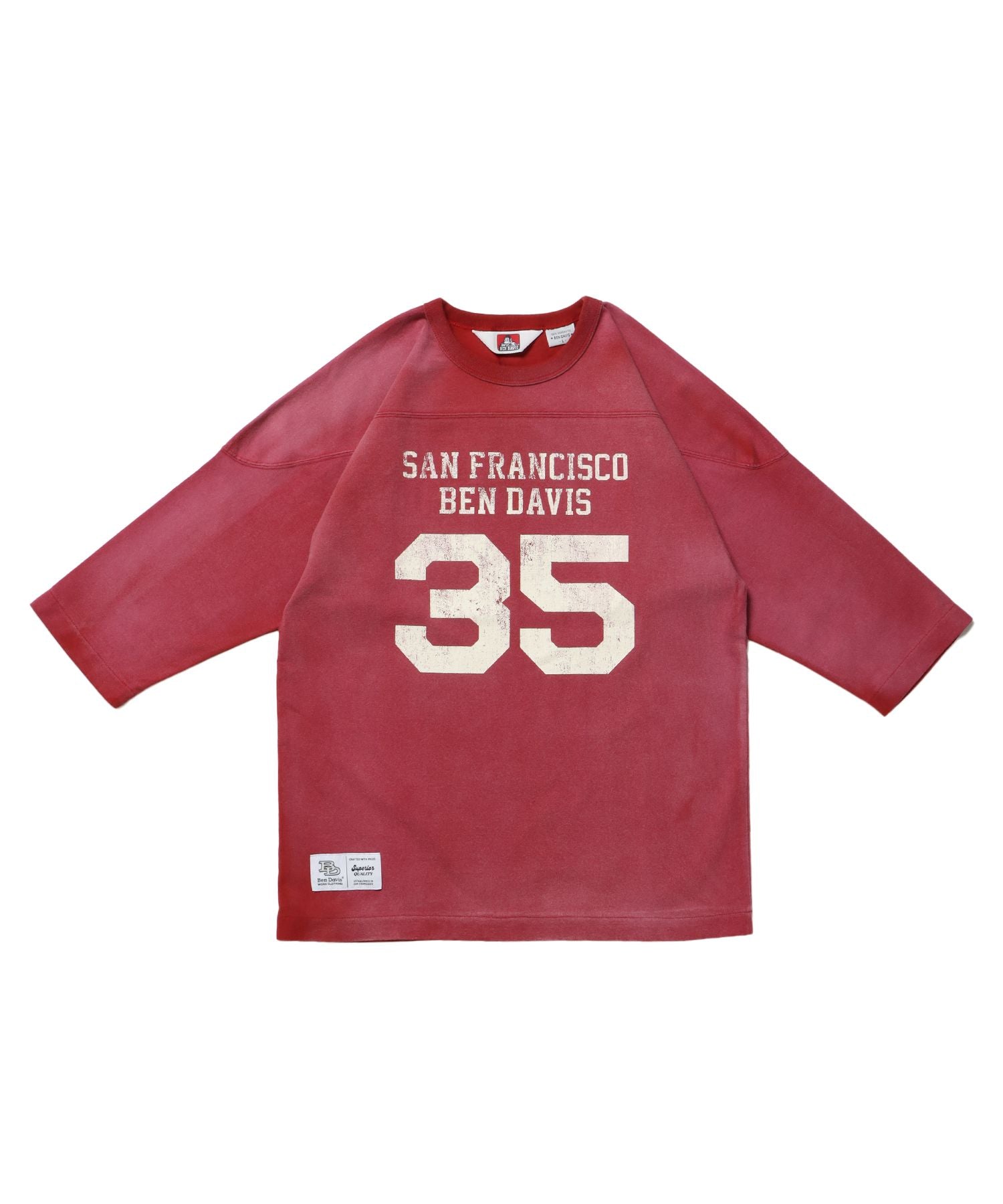 【BEN DAVIS(ベンデイビス)】VNTG FOOTBALL TEE レッド