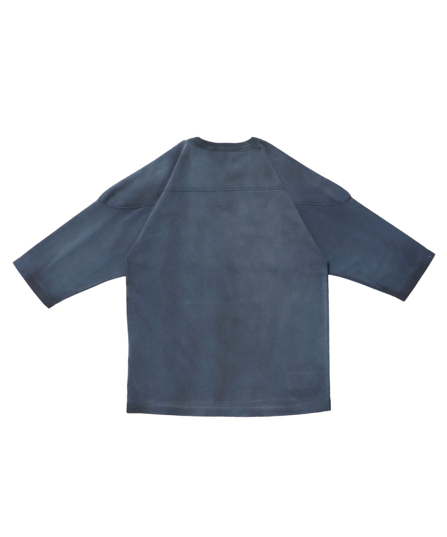 VNTG FOOTBALL TEE / Tシャツ クルーネック 七分丈 ナンバリング プリント ユニセックス 加工ネイビー