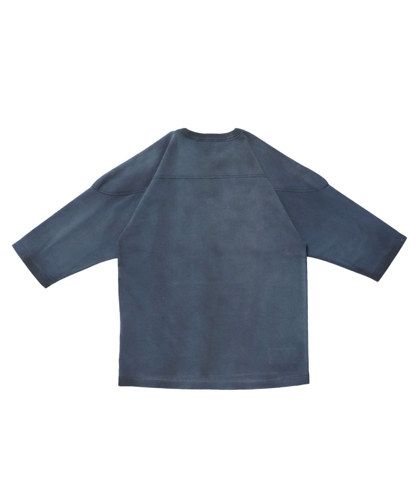 VNTG FOOTBALL TEE / Tシャツ クルーネック 七分丈 ナンバリング プリント ユニセックス 加工ネイビー