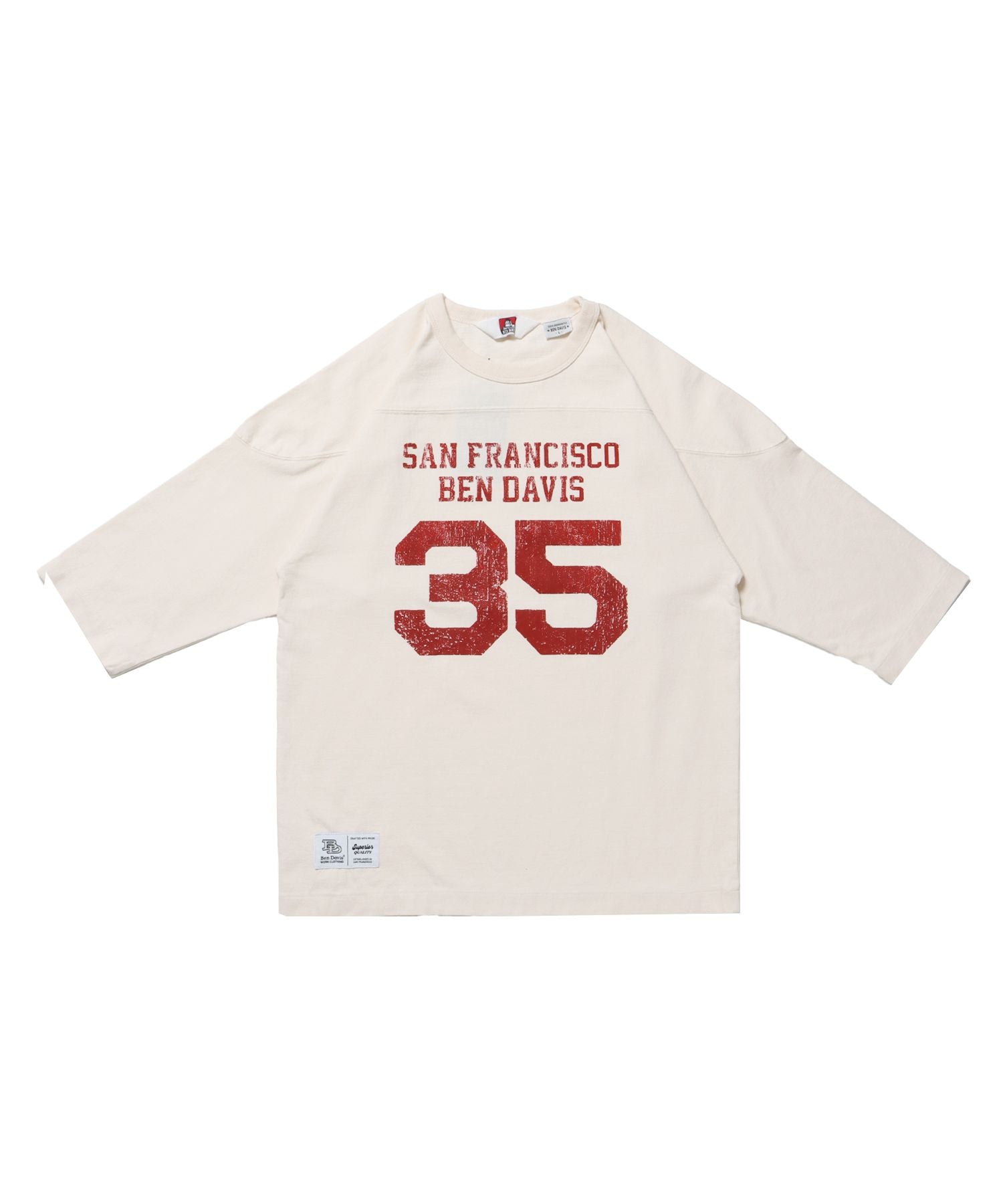 【BEN DAVIS(ベンデイビス)】VNTG FOOTBALL TEE ホワイト