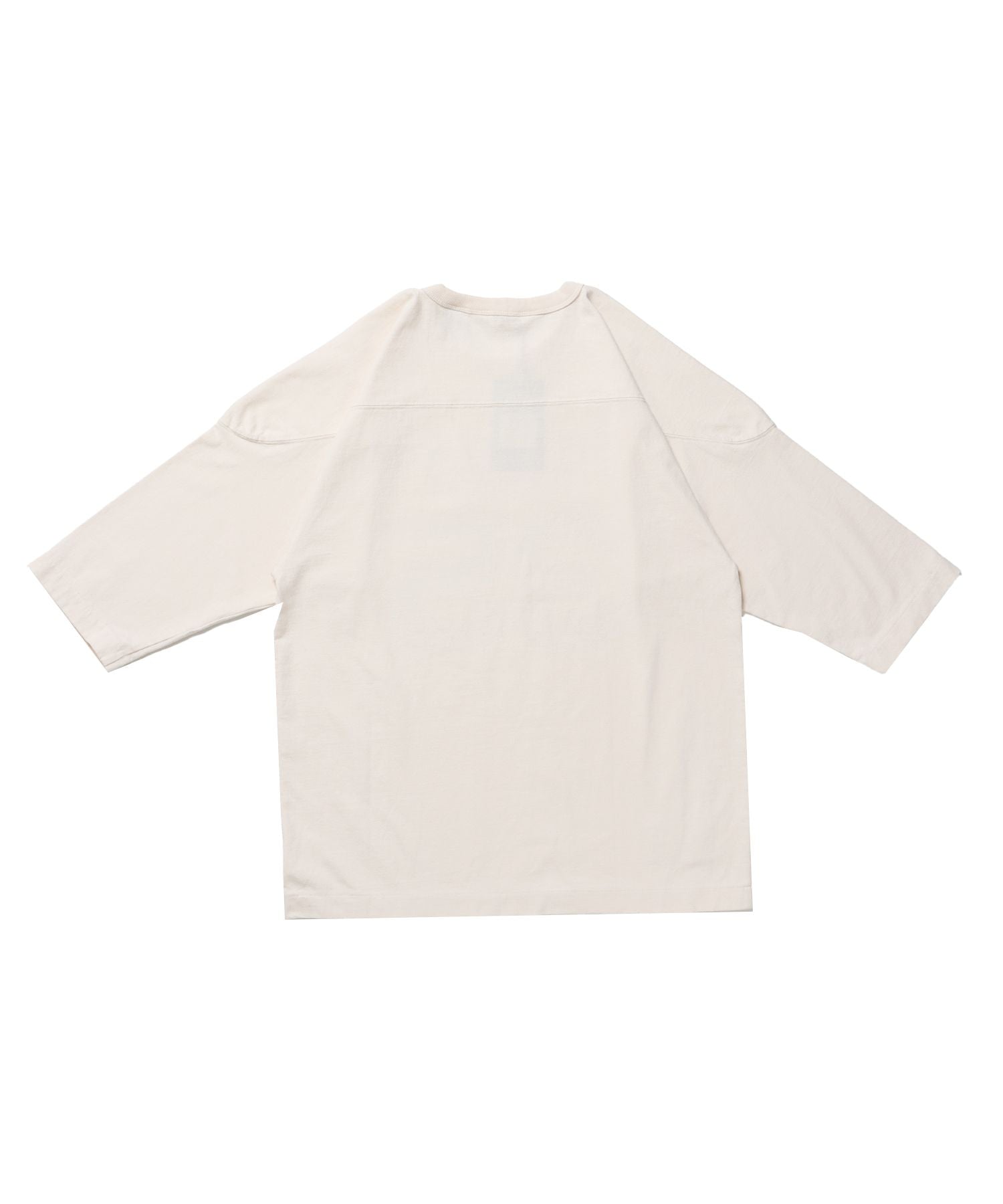 VNTG FOOTBALL TEE / Tシャツ クルーネック 七分丈 ナンバリング プリント ユニセックス 加工 ホワイト