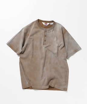 CLASSIC S/S HENLEY / Tシャツ ヘンリーネック 無地 シンプル ユニセックス 加工 ベージュ