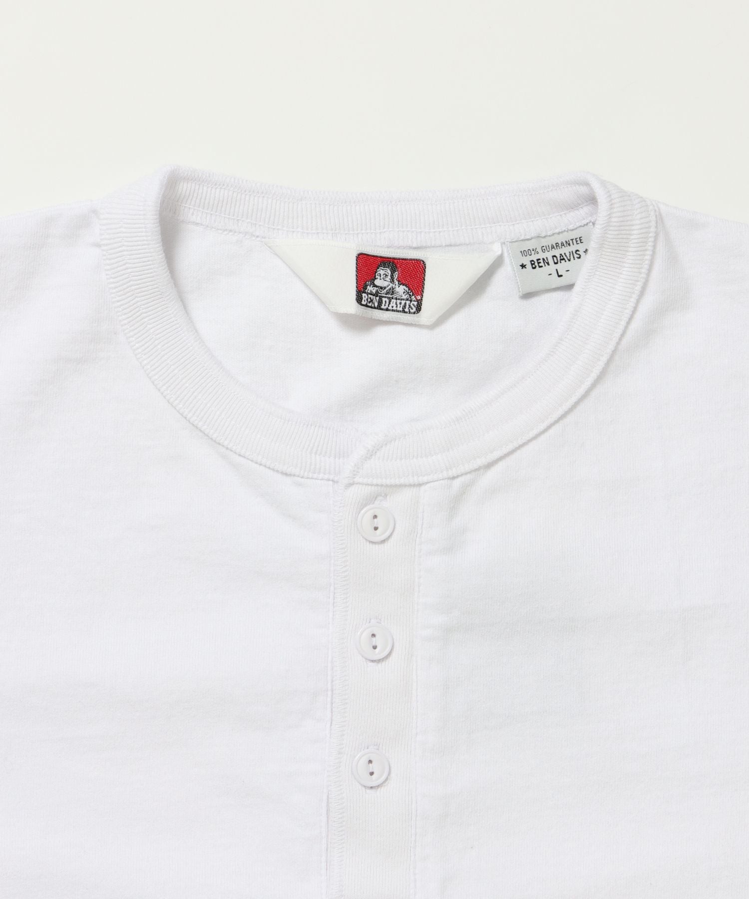 CLASSIC S/S HENLEY / Tシャツ ヘンリーネック 無地 シンプル ユニセックス 加工 ホワイト