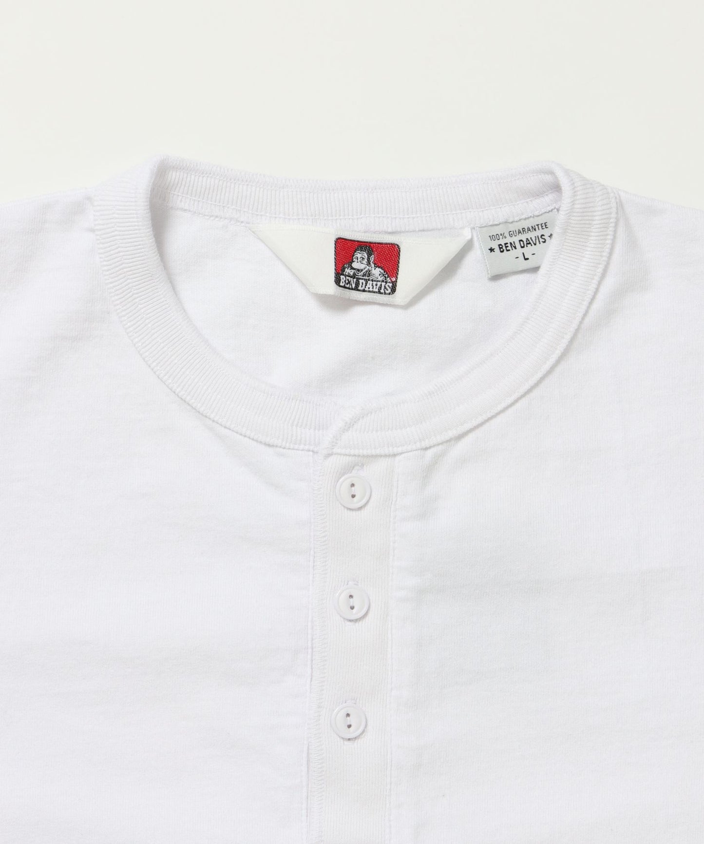 CLASSIC S/S HENLEY / Tシャツ ヘンリーネック 無地 シンプル ユニセックス 加工 ホワイト