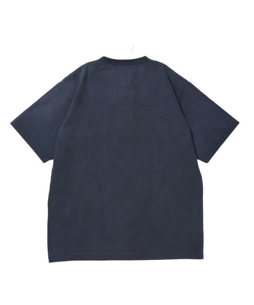 CLASSIC S/S HENLEY / Tシャツ ヘンリーネック 無地 シンプル ユニセックス 加工 ネイビー