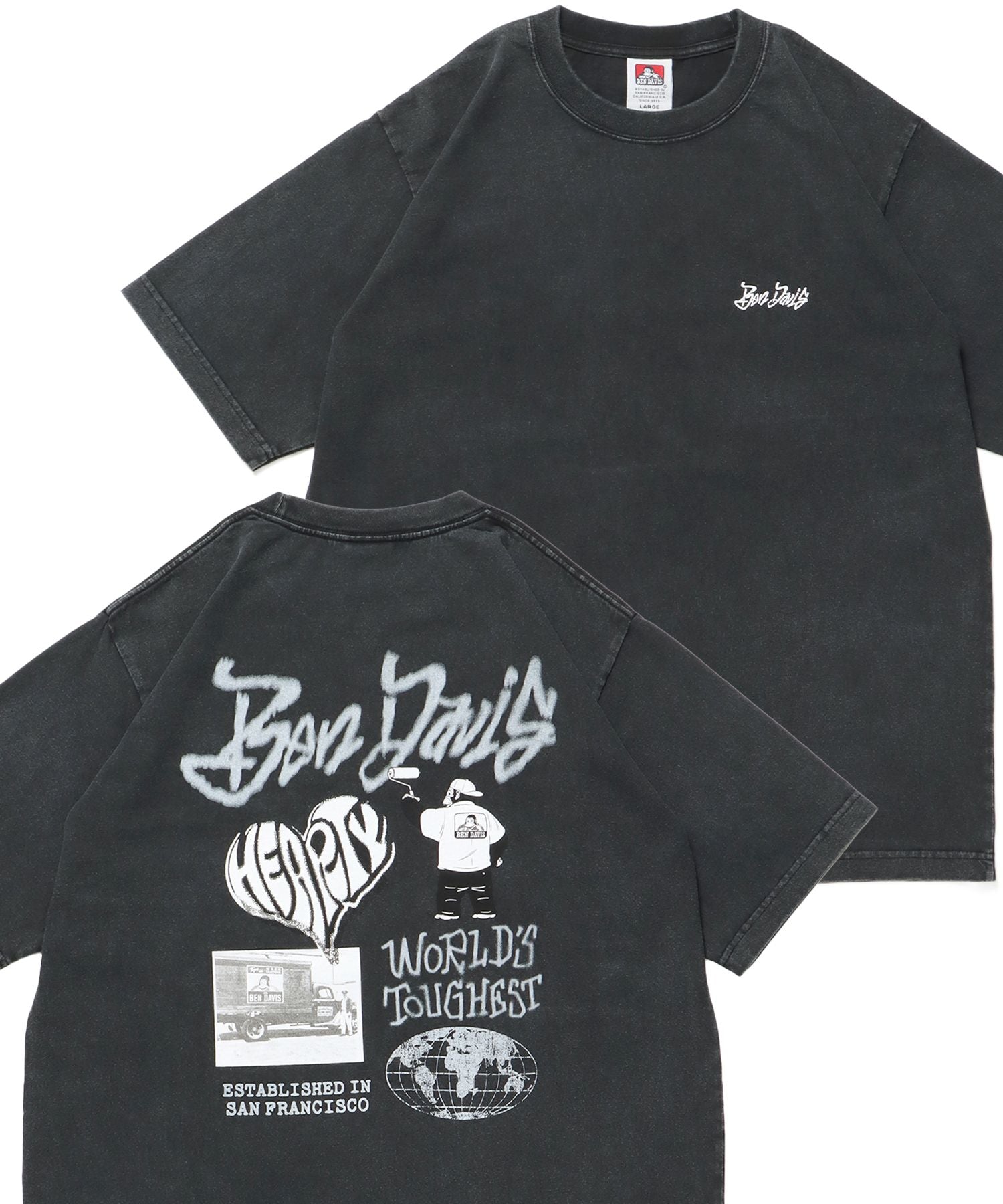 【BEN DAVIS(ベンデイビス)】TAGGING VNTG TEE(UF) ブラック