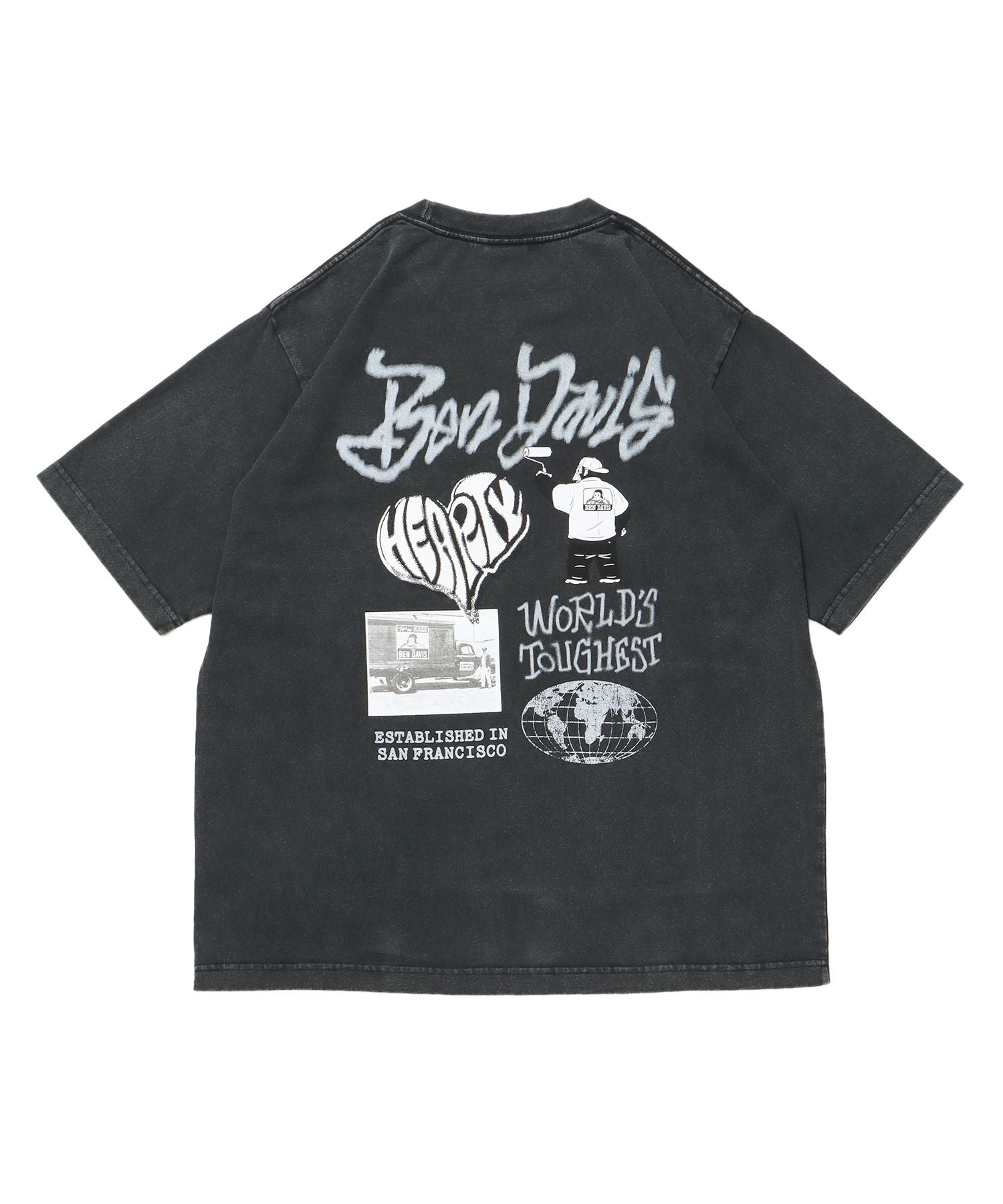 【BEN DAVIS(ベンデイビス)】TAGGING VNTG TEE(UF) ブラック