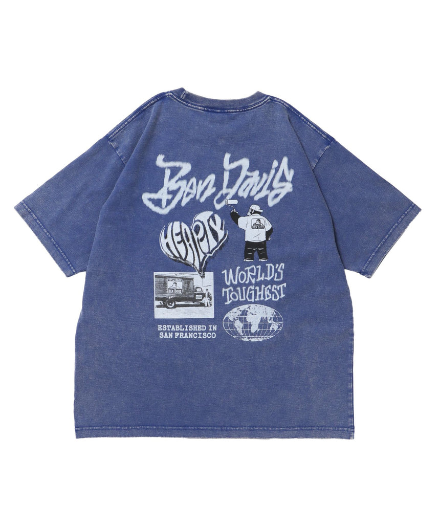 【BEN DAVIS(ベンデイビス)】TAGGING VNTG TEE(UF) ブルー