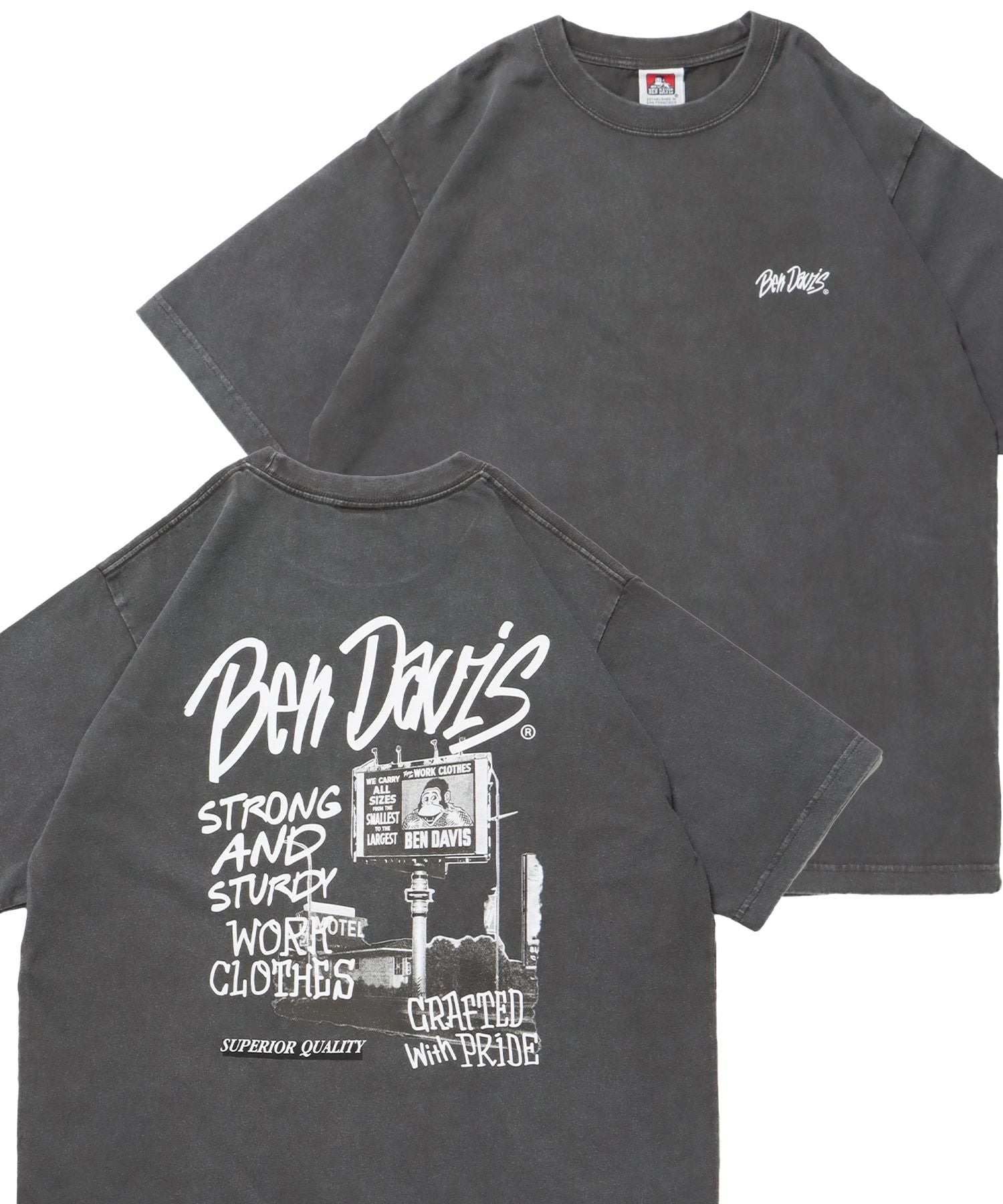 【BEN DAVIS(ベンデイビス)】ROADSIDE VNTG TEE(UF) ダークブラウン