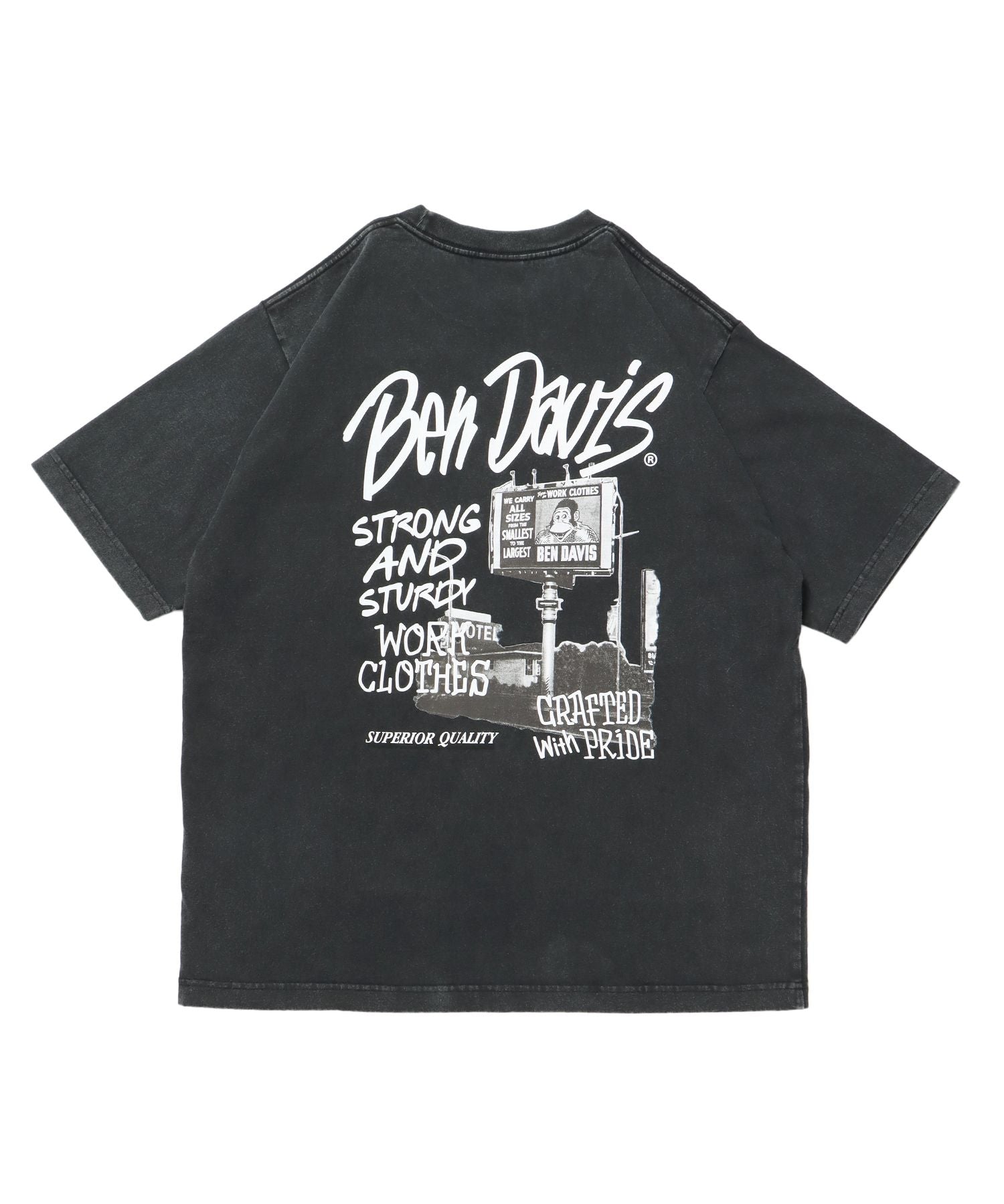 【BEN DAVIS(ベンデイビス)】ROADSIDE VNTG TEE(UF) ブラック