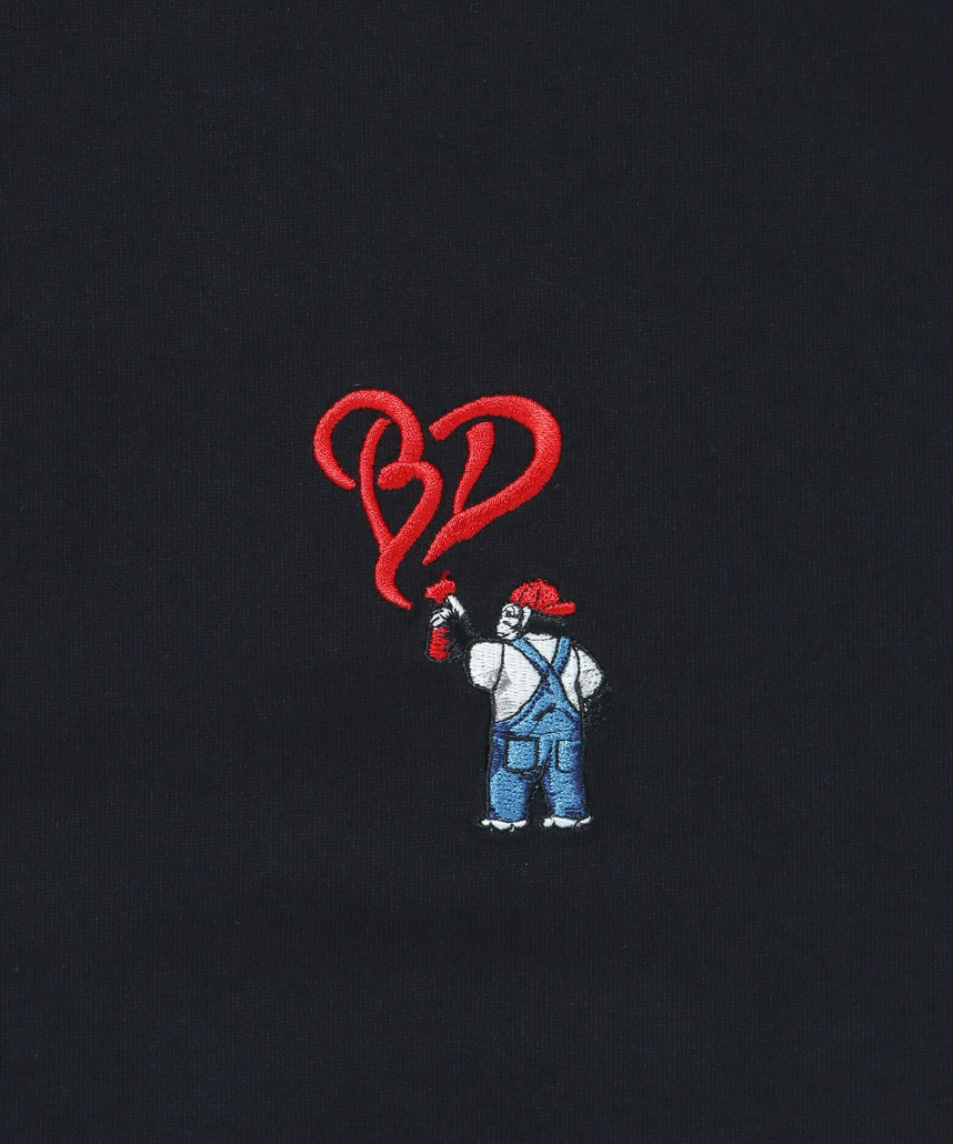 GORILLA EMB COOL TEE / Tシャツ 接触冷感 半袖 クルーネック ワンポイント 刺繍 ワンポイント ブラック