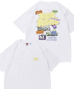 【BEN DAVIS(ベンデイビス)】OVERLAP COOL TEE / Tシャツ 接触冷感 半袖 クルーネック ワンポイント 刺繍 ワンポイント ホワイト