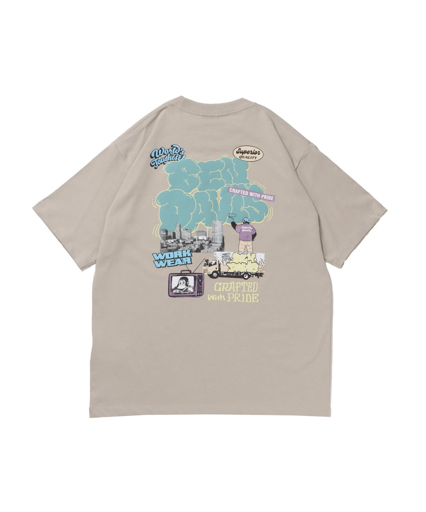 【BEN DAVIS(ベンデイビス)】OVERLAP COOL TEE ベージュ