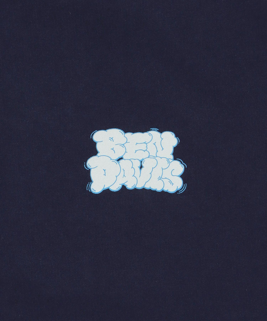 OVERLAP COOL TEE / Tシャツ 接触冷感 半袖 クルーネック ワンポイント 刺繍 ワンポイント ネイビー