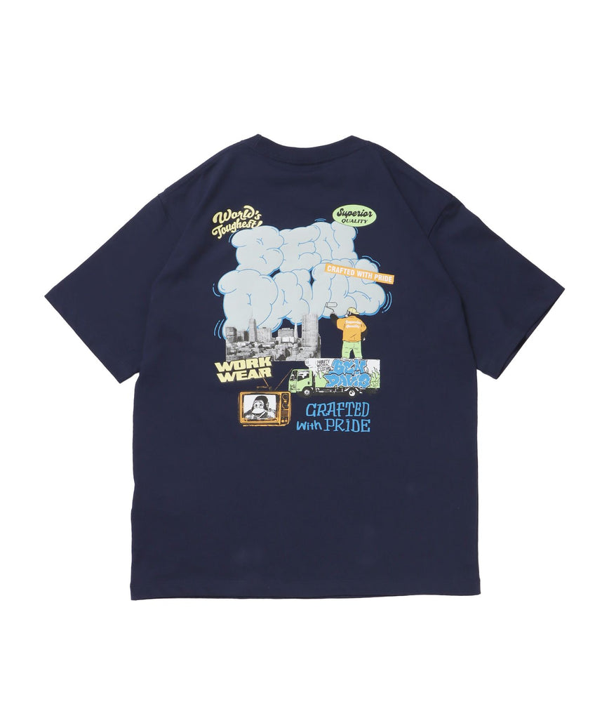 【BEN DAVIS(ベンデイビス)】OVERLAP COOL TEE ネイビー