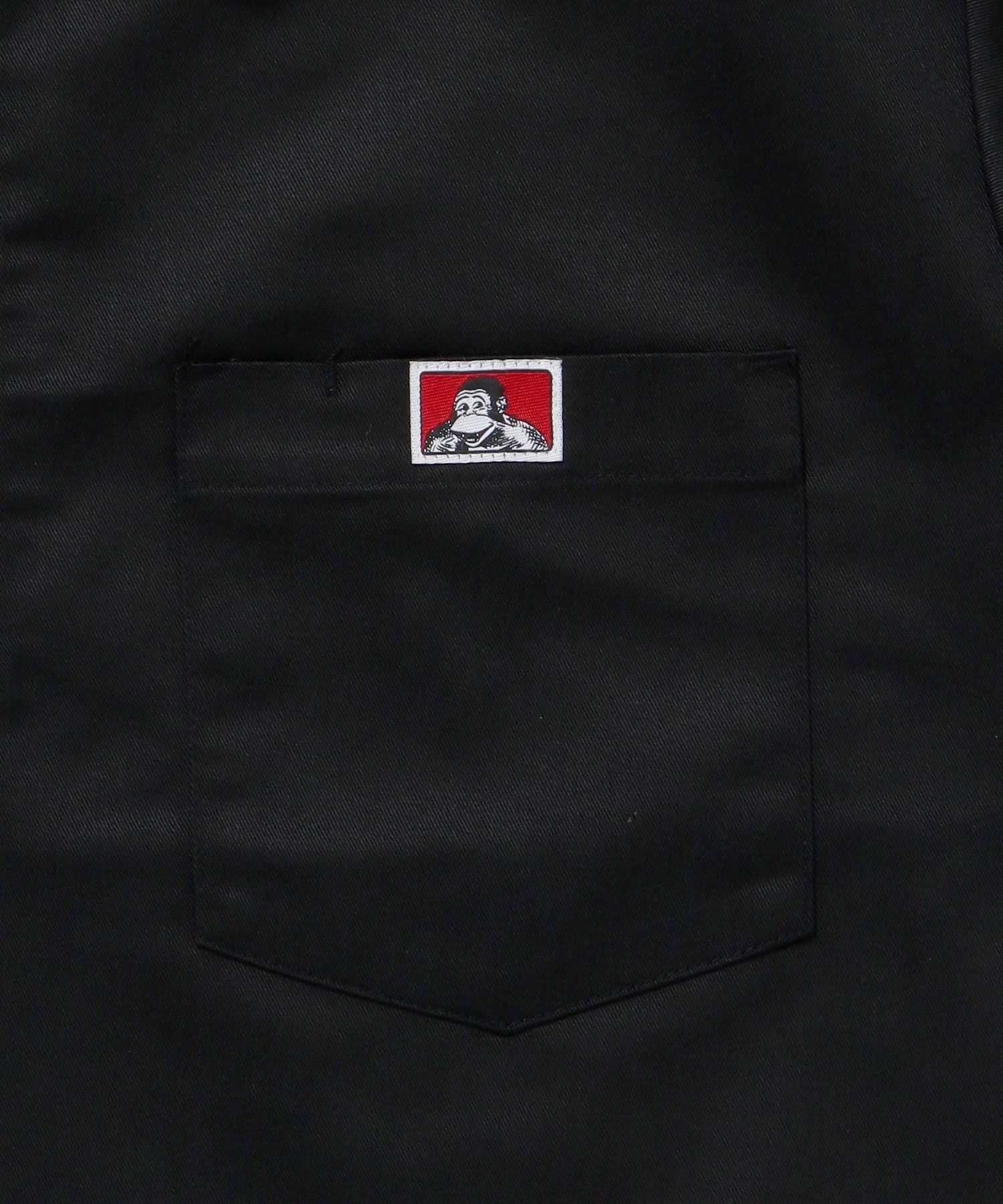 1/2ZIP S/S SHIRT / ハーフジップ シャツ 半袖 クルーネック ワンポイント ピス ワンポイント 【セットアップ着用可能】 ブラック