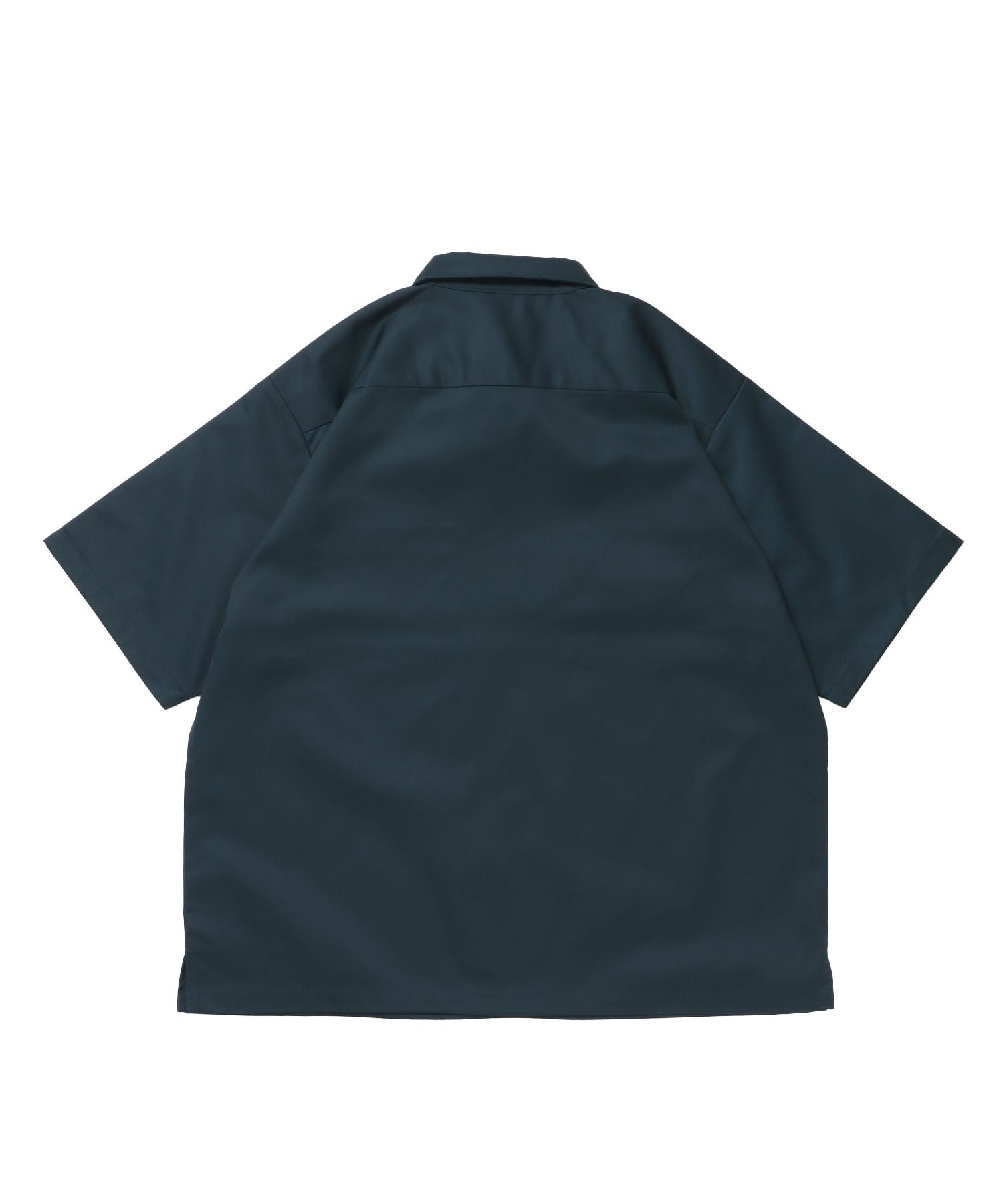 1/2ZIP S/S SHIRT / ハーフジップ シャツ 半袖 クルーネック ワンポイント ピス ワンポイント 【セットアップ着用可能】 ダークグリーン