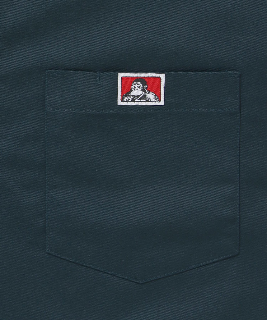 1/2ZIP S/S SHIRT / ハーフジップ シャツ 半袖 クルーネック ワンポイント ピス ワンポイント 【セットアップ着用可能】 ダークグリーン