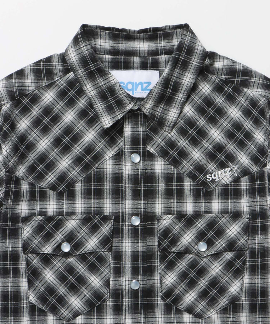 ※WEB限定 / ウエスタン長袖シャツ / sqnz western l/s shirts ブラック