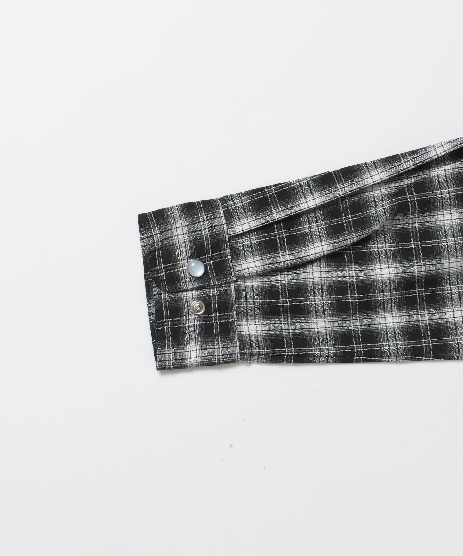 sqnz western l/s shirts / シャツ チェック 刺繍 長袖 ボタン ポケット ウエスタン 短丈 ブラック