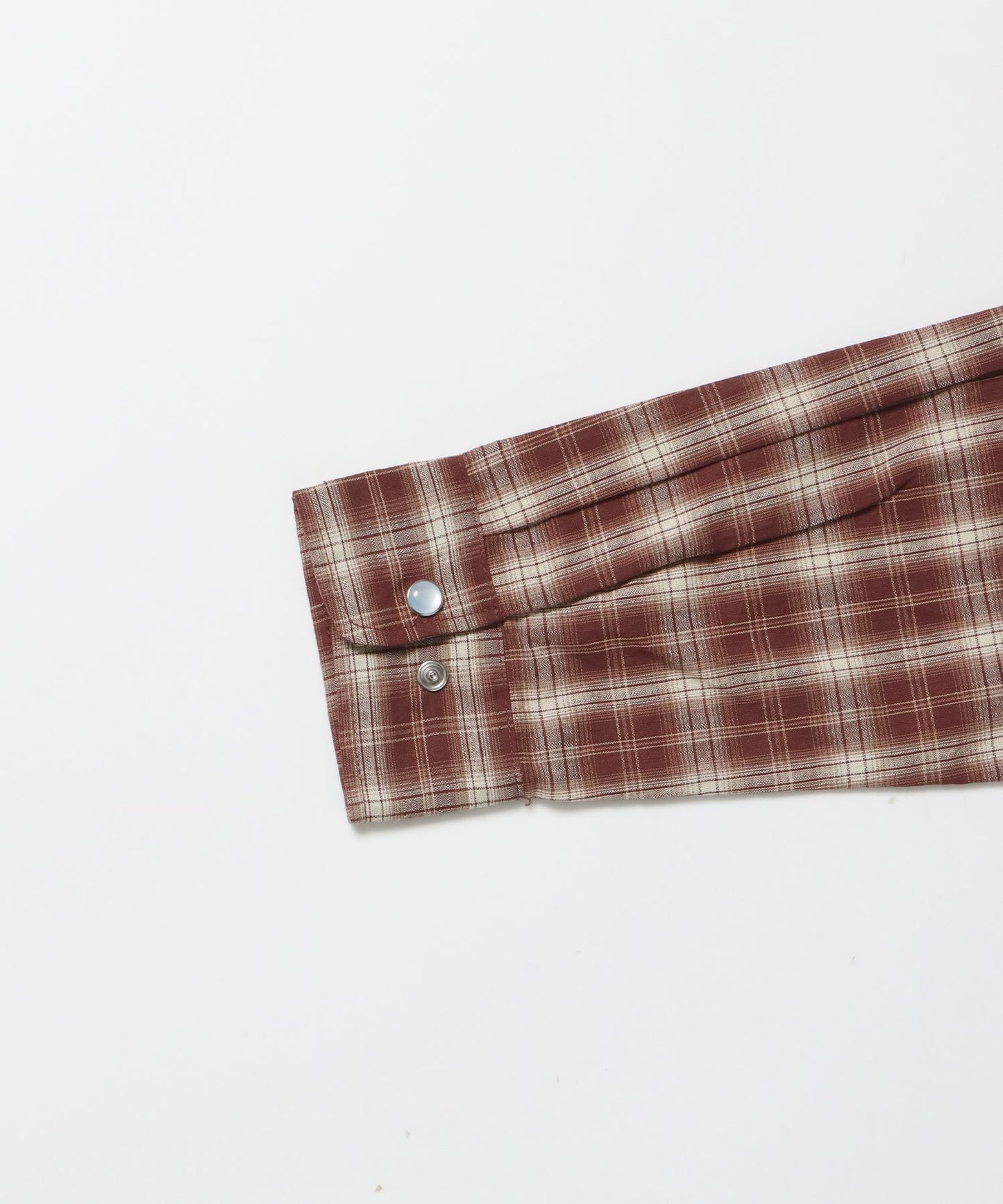 sqnz western l/s shirts / シャツ チェック 刺繍 長袖 ボタン ポケット ウエスタン 短丈 ブラウン