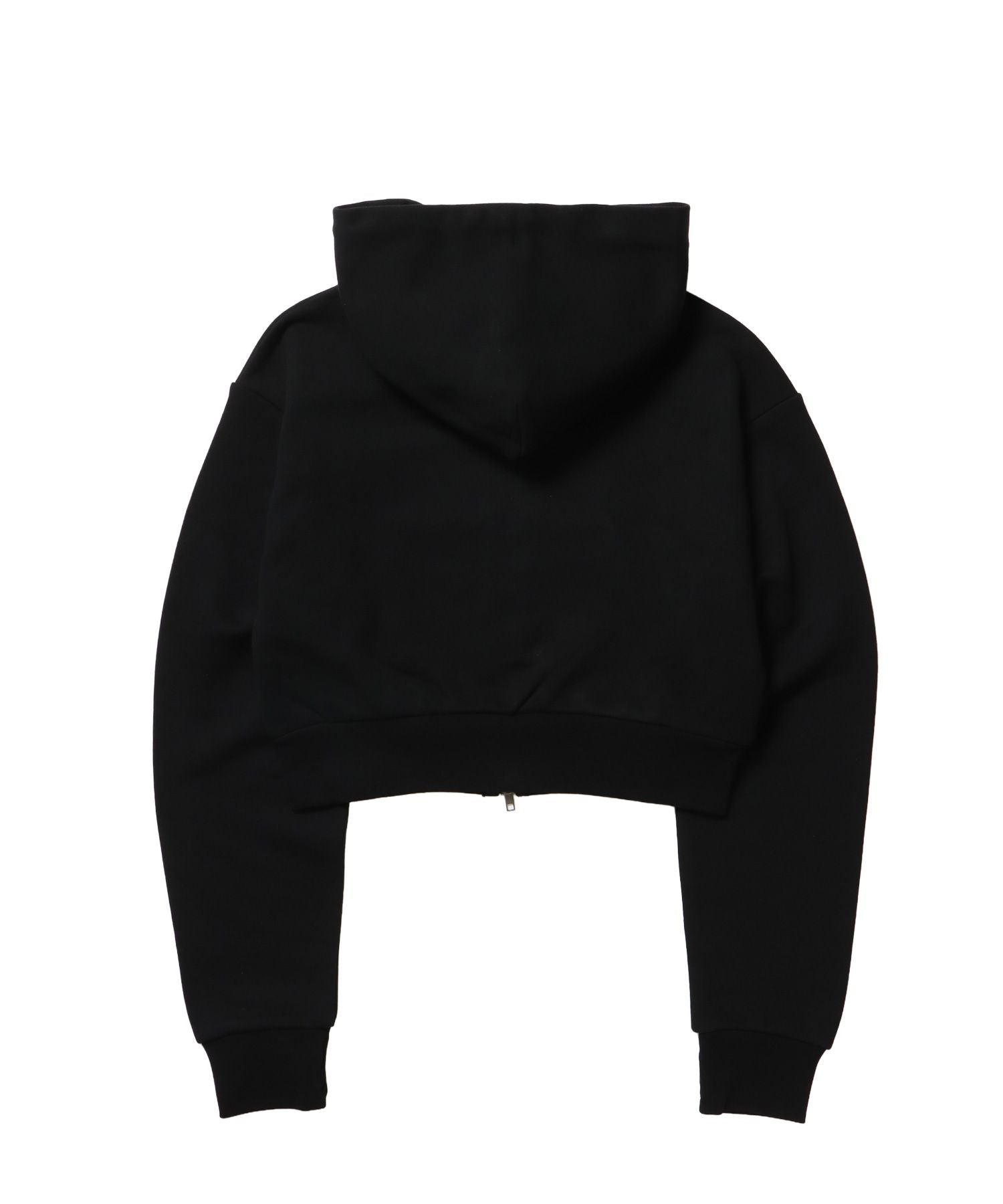 sqnz rhinestone & eyelet zip p/k / ジップパーカー スタッズ ハトメ ラインストーン フーディ 短丈 裏毛 【セットアップ着用可能】 ブラック