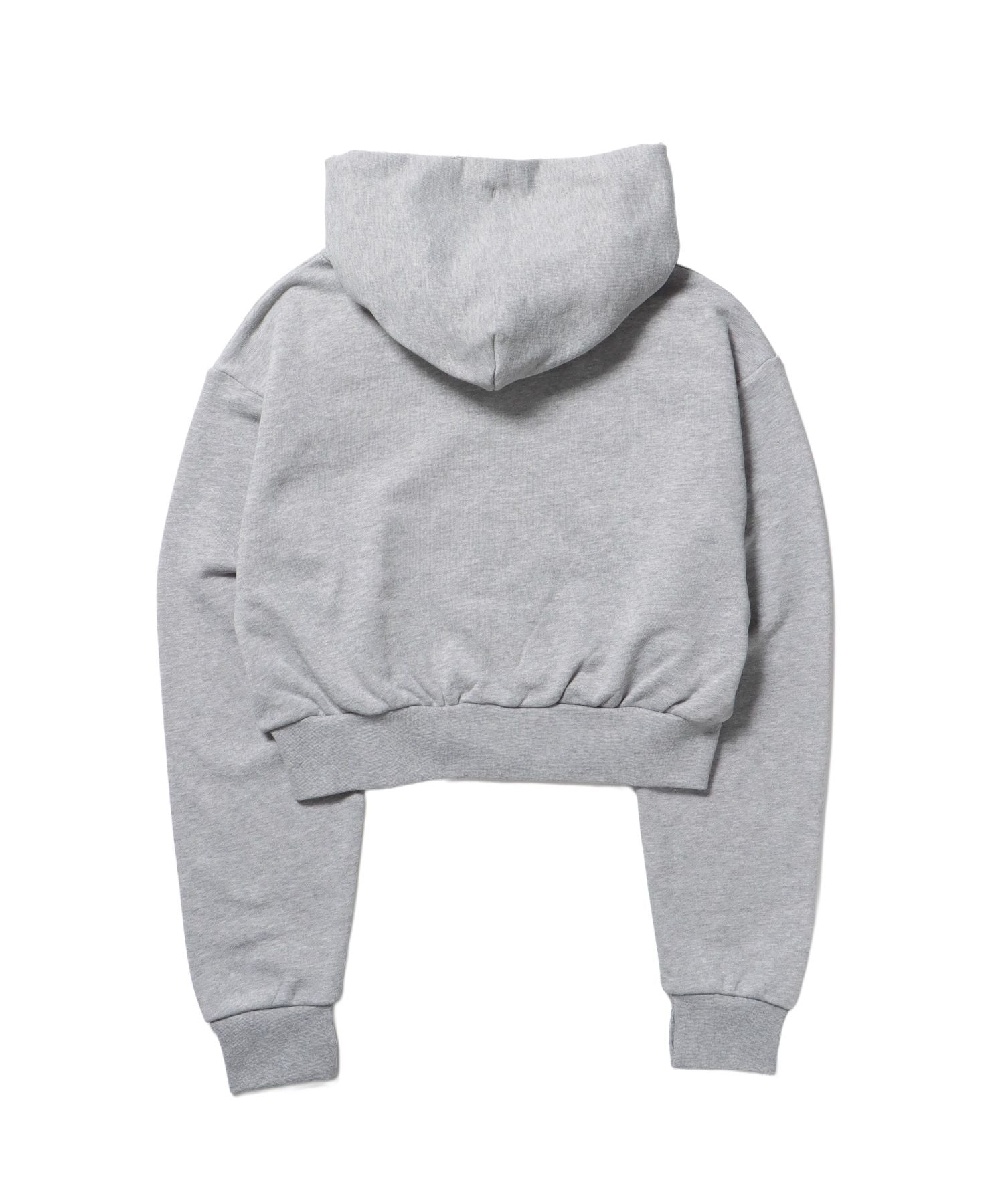 sqnz rhinestone & eyelet zip p/k / ジップパーカー スタッズ ハトメ ラインストーン フーディ 短丈 裏毛 【セットアップ着用可能】 グレー