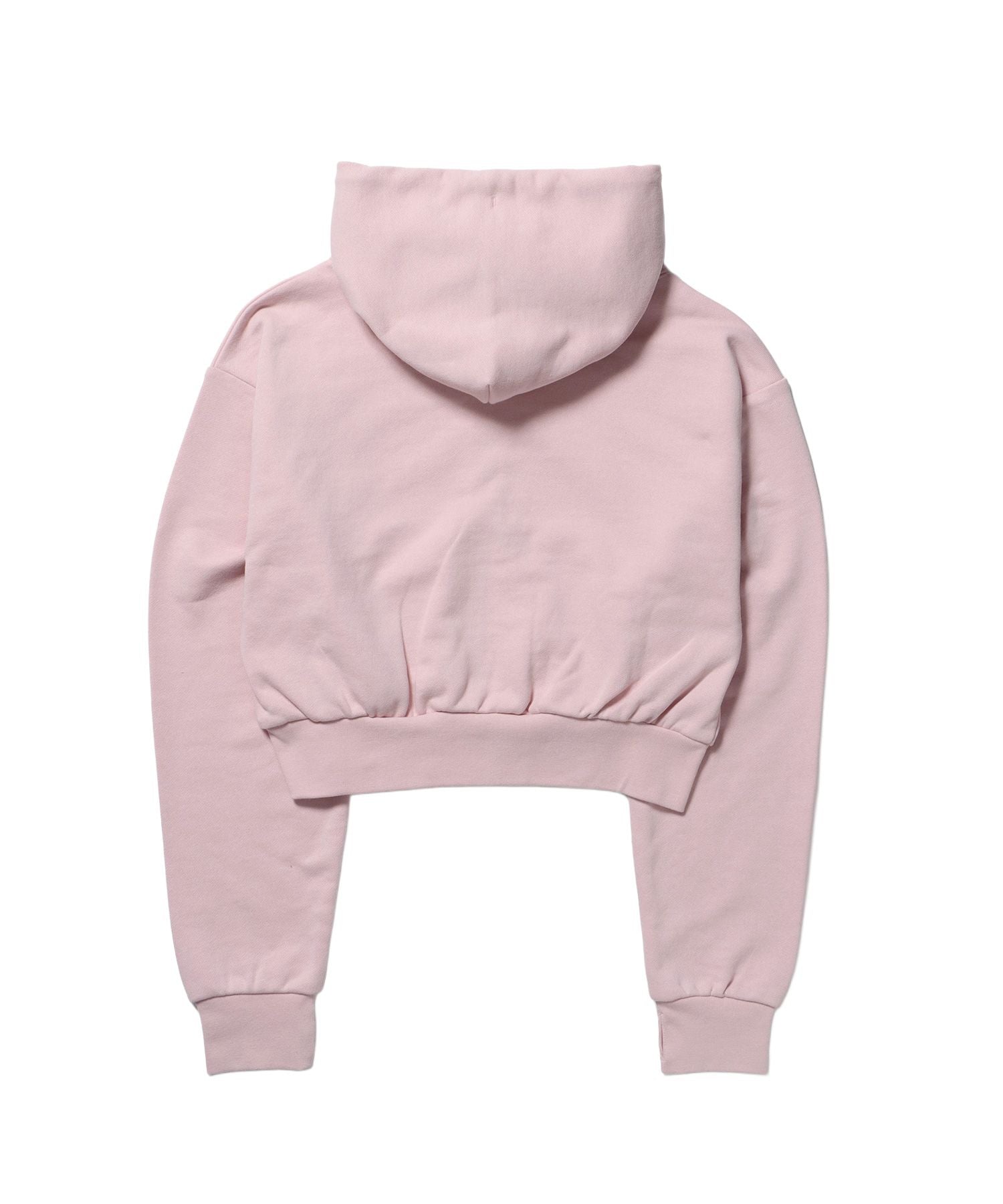 sqnz rhinestone & eyelet zip p/k / ジップパーカー スタッズ ハトメ ラインストーン フーディ 短丈 裏毛 【セットアップ着用可能】 ライトピンク