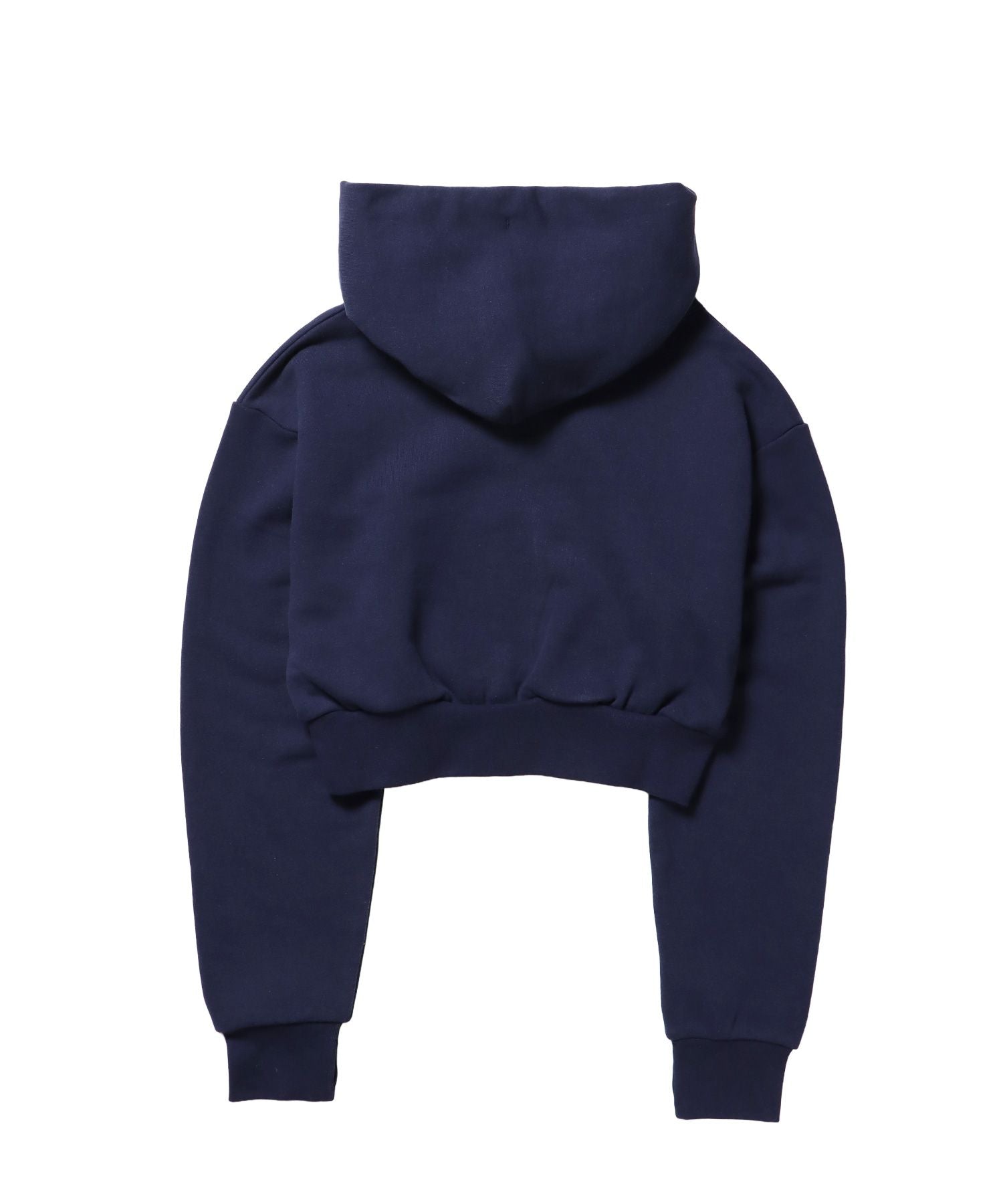 sqnz rhinestone & eyelet zip p/k / ジップパーカー スタッズ ハトメ ラインストーン フーディ 短丈 裏毛 【セットアップ着用可能】 ダークネイビー