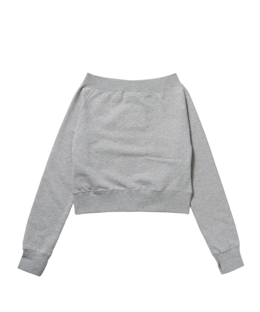 ※WEB限定 / レディースジップスウェット / sqnz off shoulder zip up グレー