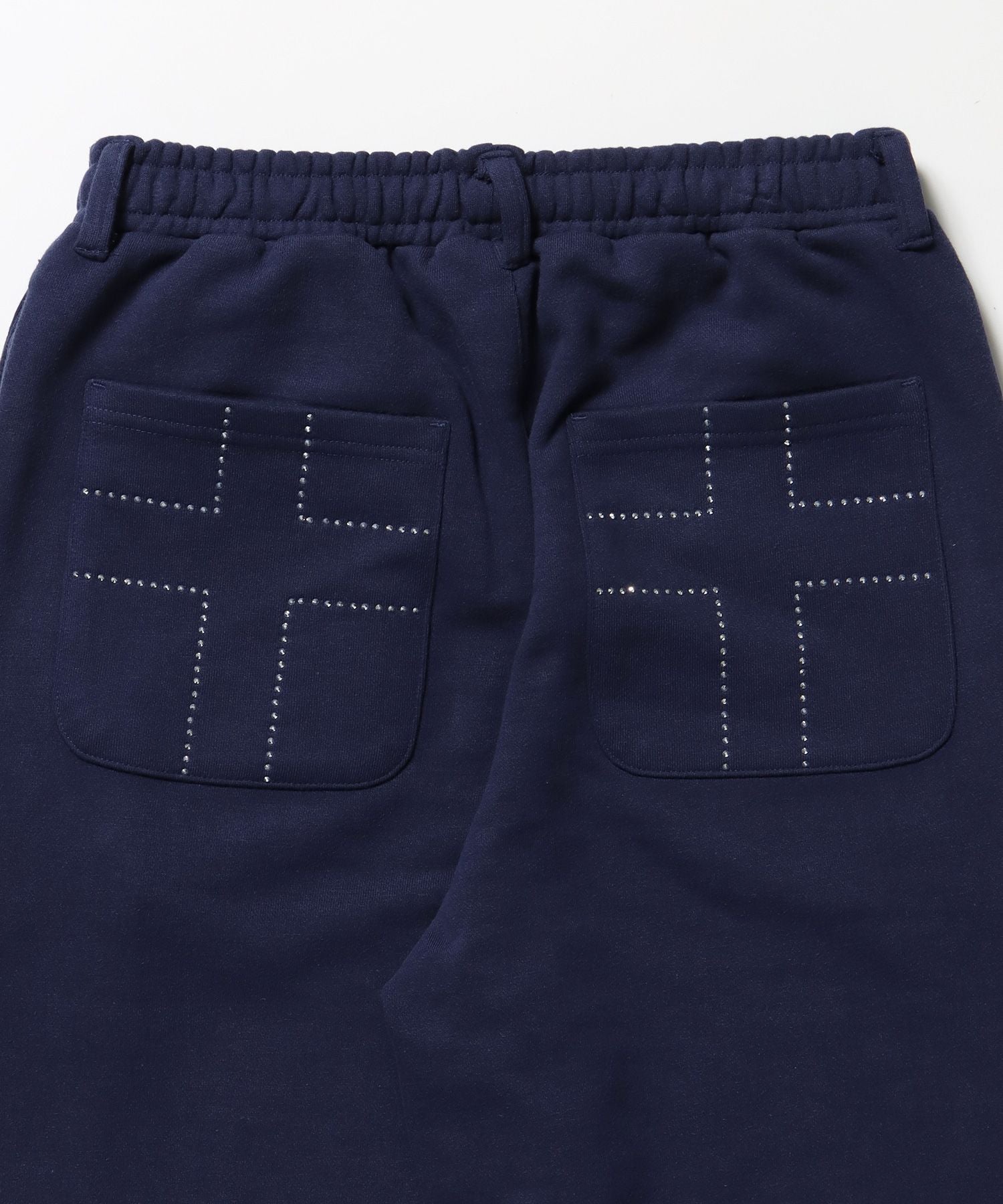 ※WEB限定 / レディースラインストーンスウェットパンツ / sqnz rhinestone & eyelet sweat pants ダークネイビー