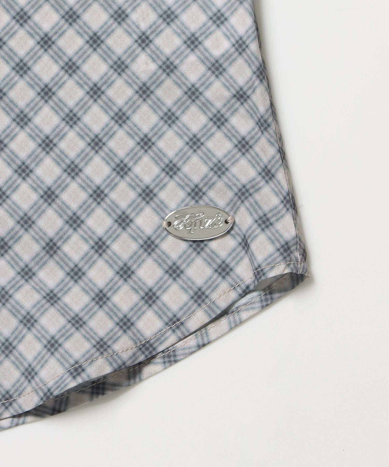 ※WEB限定 / レディースコンパクトチェックシャツ / sqnz double pocket compact check shirts アイボリー