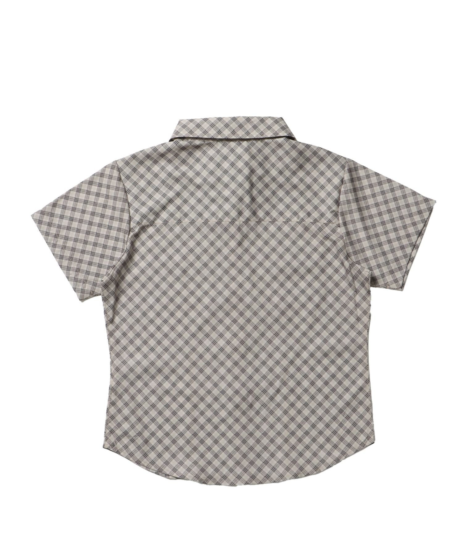 ※WEB限定 / レディースコンパクトチェックシャツ / sqnz double pocket compact check shirts ベージュ