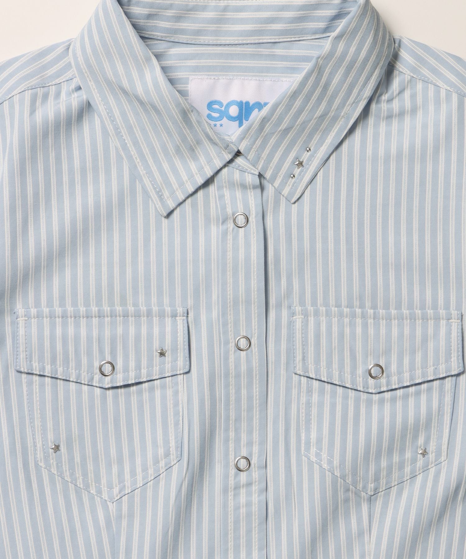 ※WEB限定 / レディースコンパクトチェックシャツ / sqnz double pocket compact check shirts ライトブルー