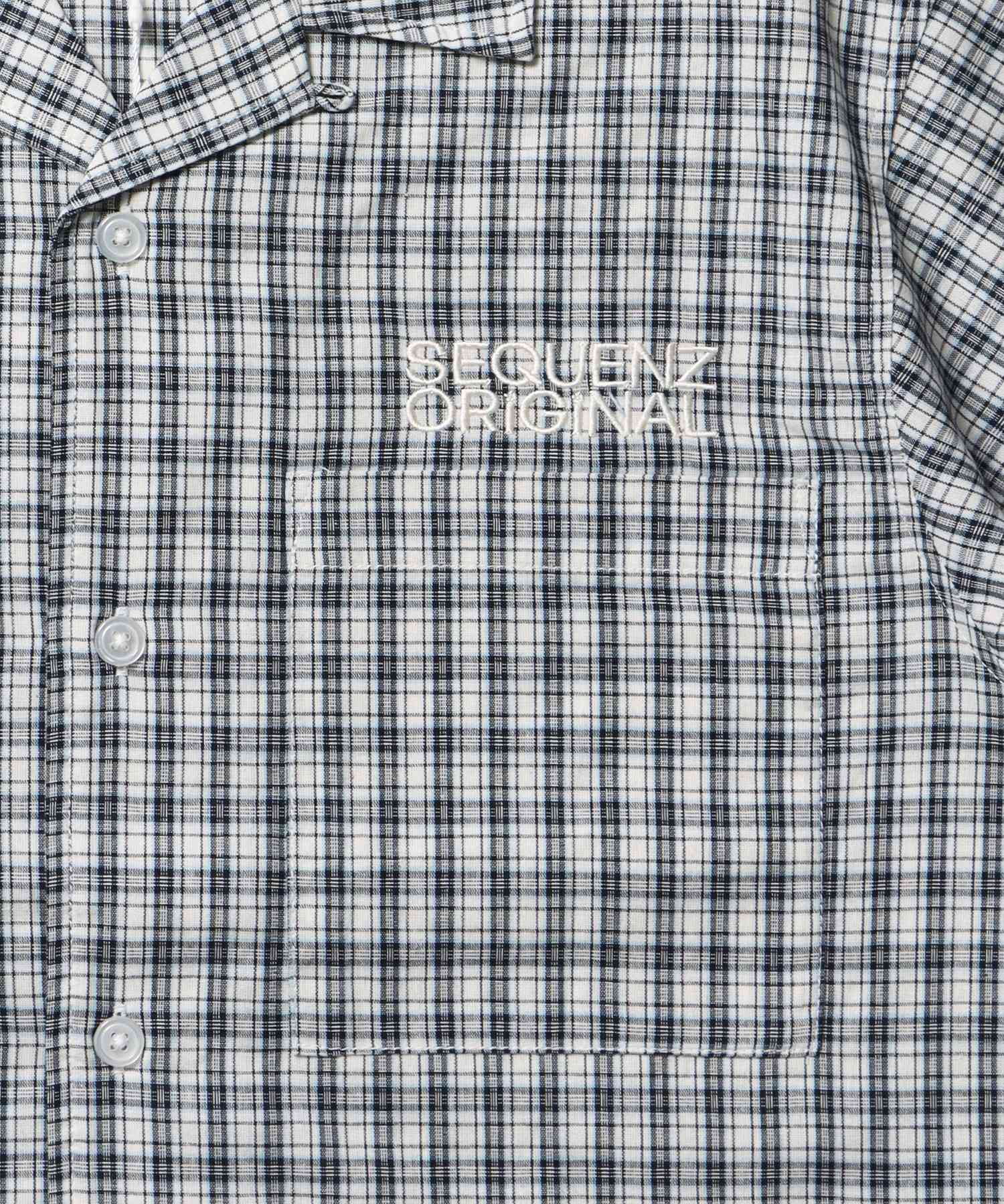 ※WEB限定 チェック半袖シャツ / sqnz applique check shirts ブラック