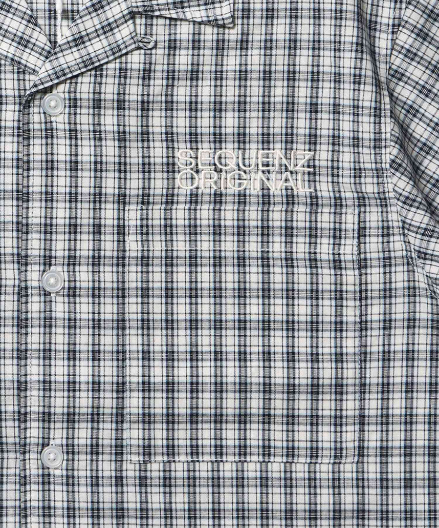 ※WEB限定 チェック半袖シャツ / sqnz applique check shirts ブラック