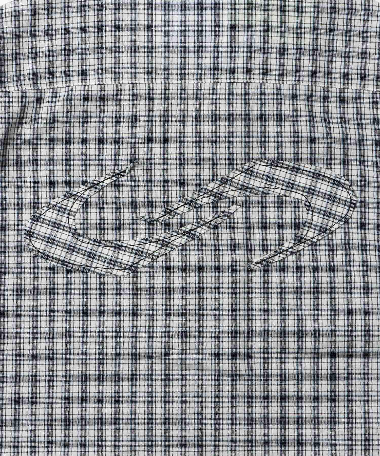 ※WEB限定 チェック半袖シャツ / sqnz applique check shirts ブラック