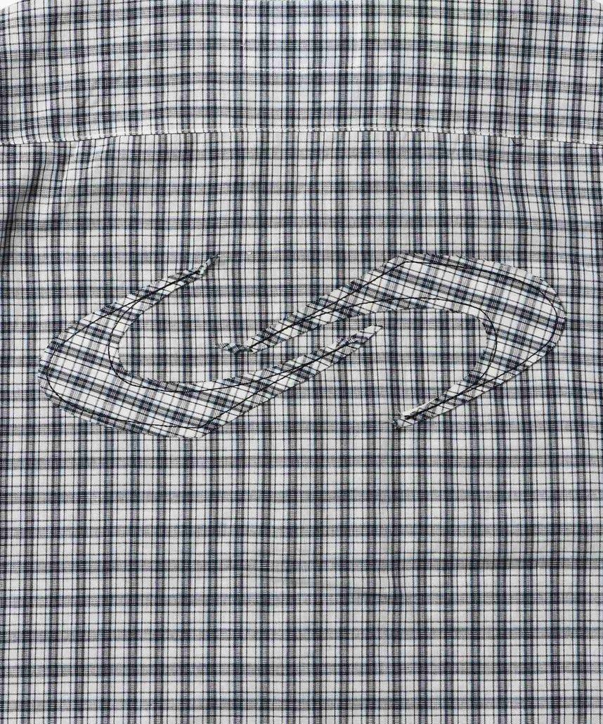 ※WEB限定 チェック半袖シャツ / sqnz applique check shirts ブラック