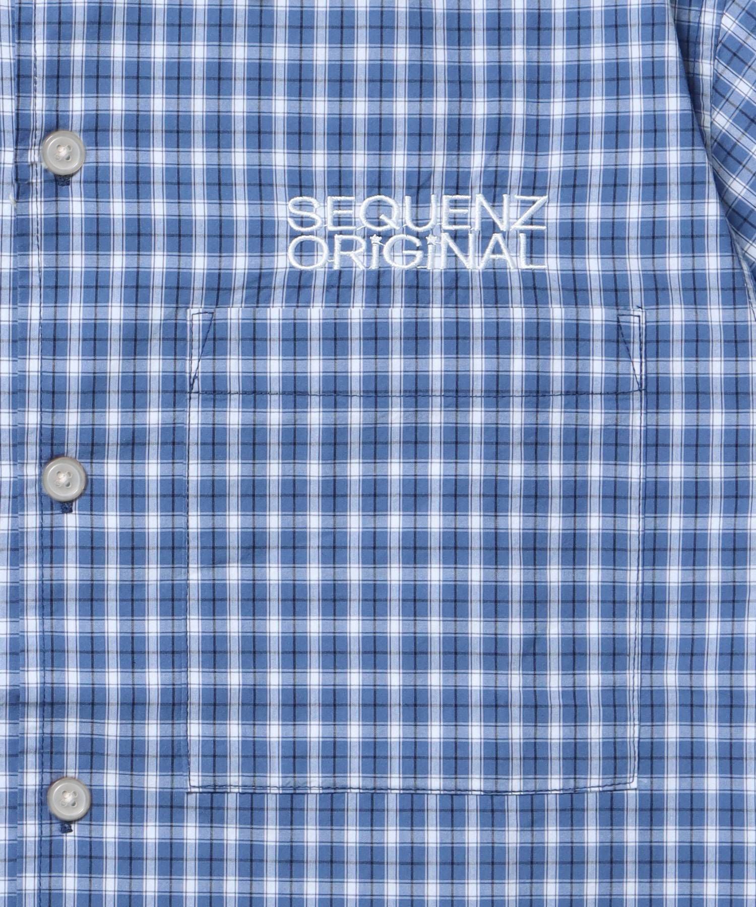 ※WEB限定 / チェック半袖シャツ / sqnz applique check shirts ブルー
