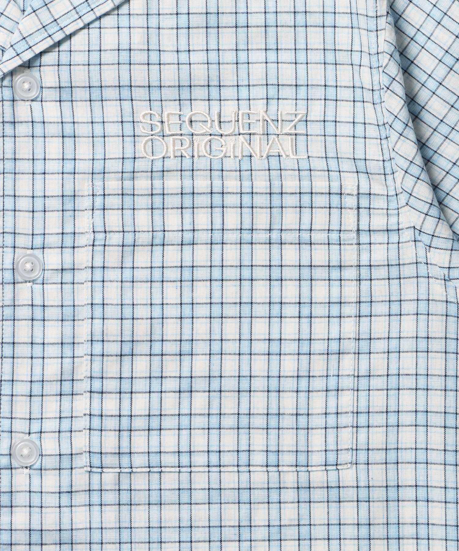 ※WEB限定 / チェック半袖シャツ / sqnz applique check shirts ライトブルー