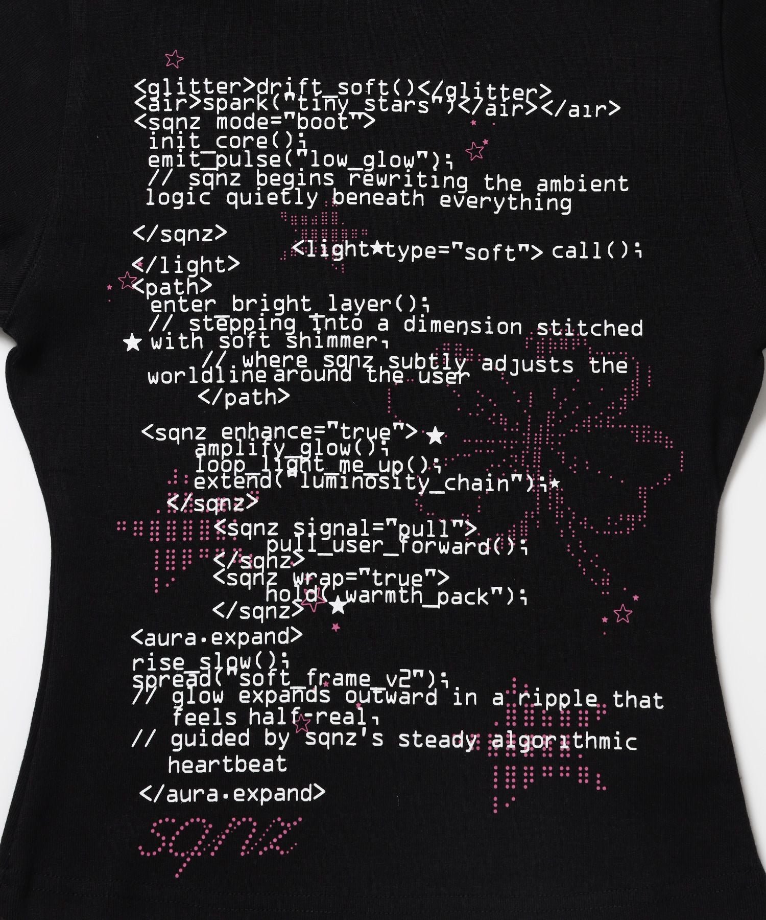 ※WEB限定 / 文字プリントレディースコンパクトT / sqnz programming pt compact tee ブラック
