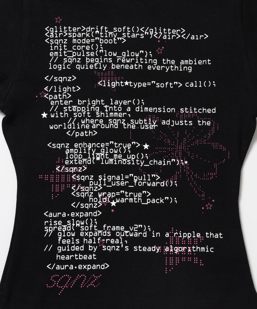 ※WEB限定 / 文字プリントレディースコンパクトT / sqnz programming pt compact tee ブラック