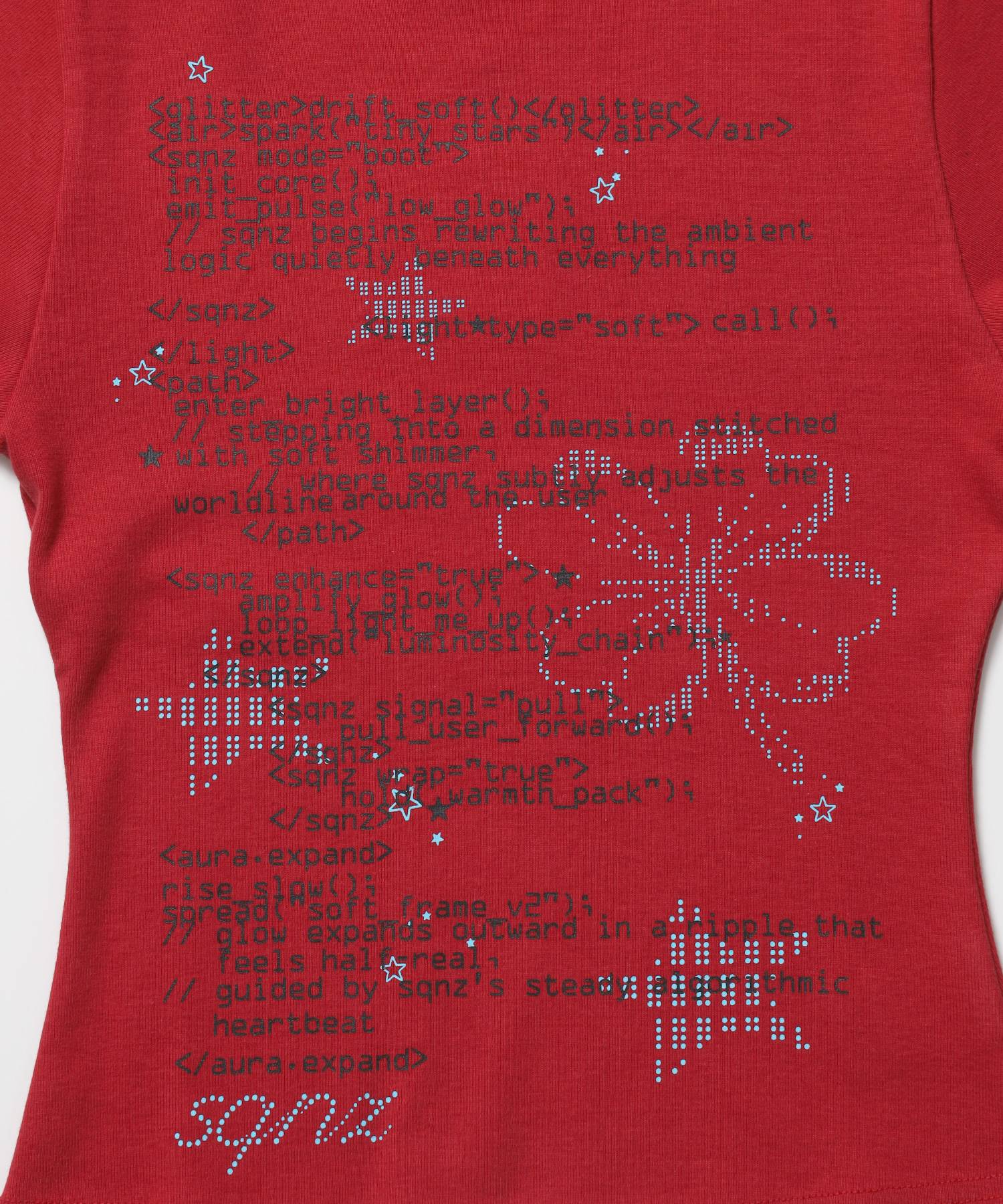 ※WEB限定 / 文字プリントレディースコンパクトT / sqnz programming pt compact tee レッド