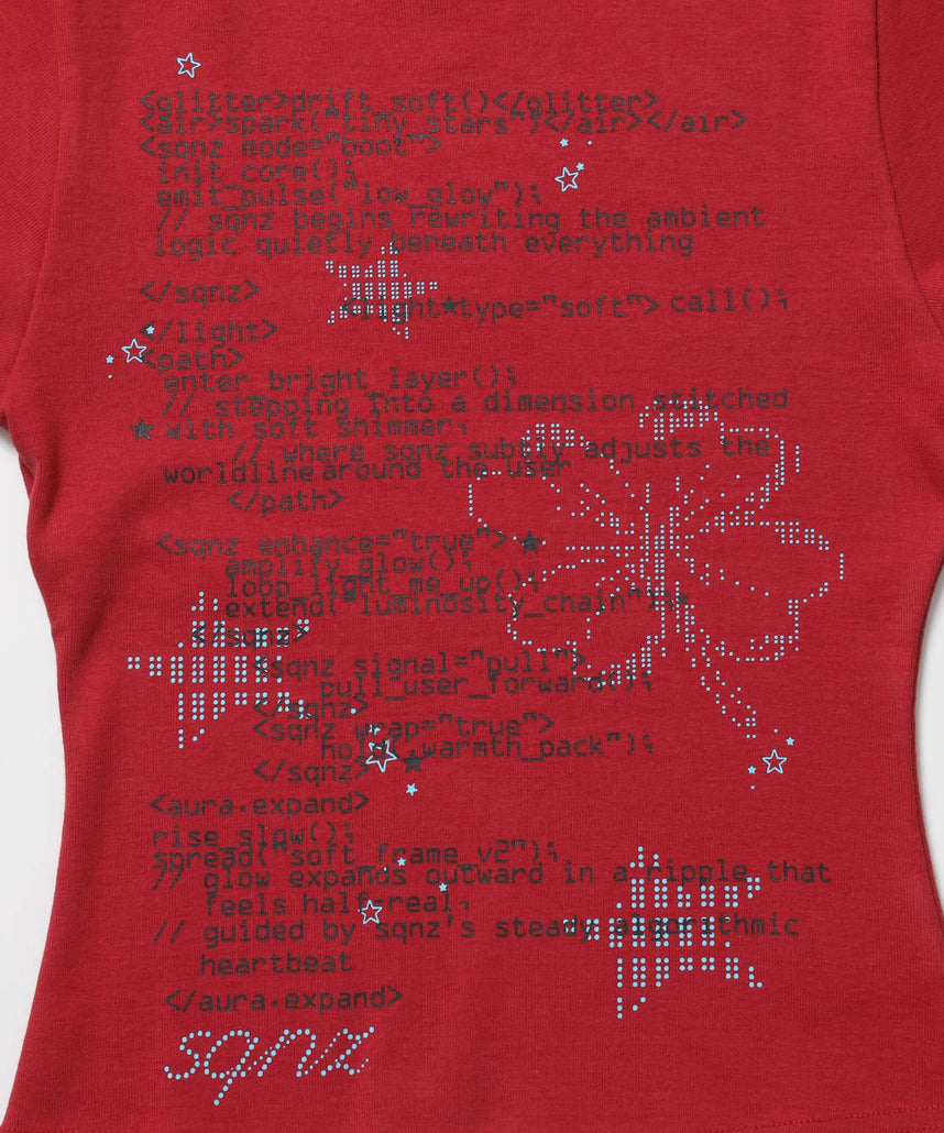 ※WEB限定 / 文字プリントレディースコンパクトT / sqnz programming pt compact tee レッド