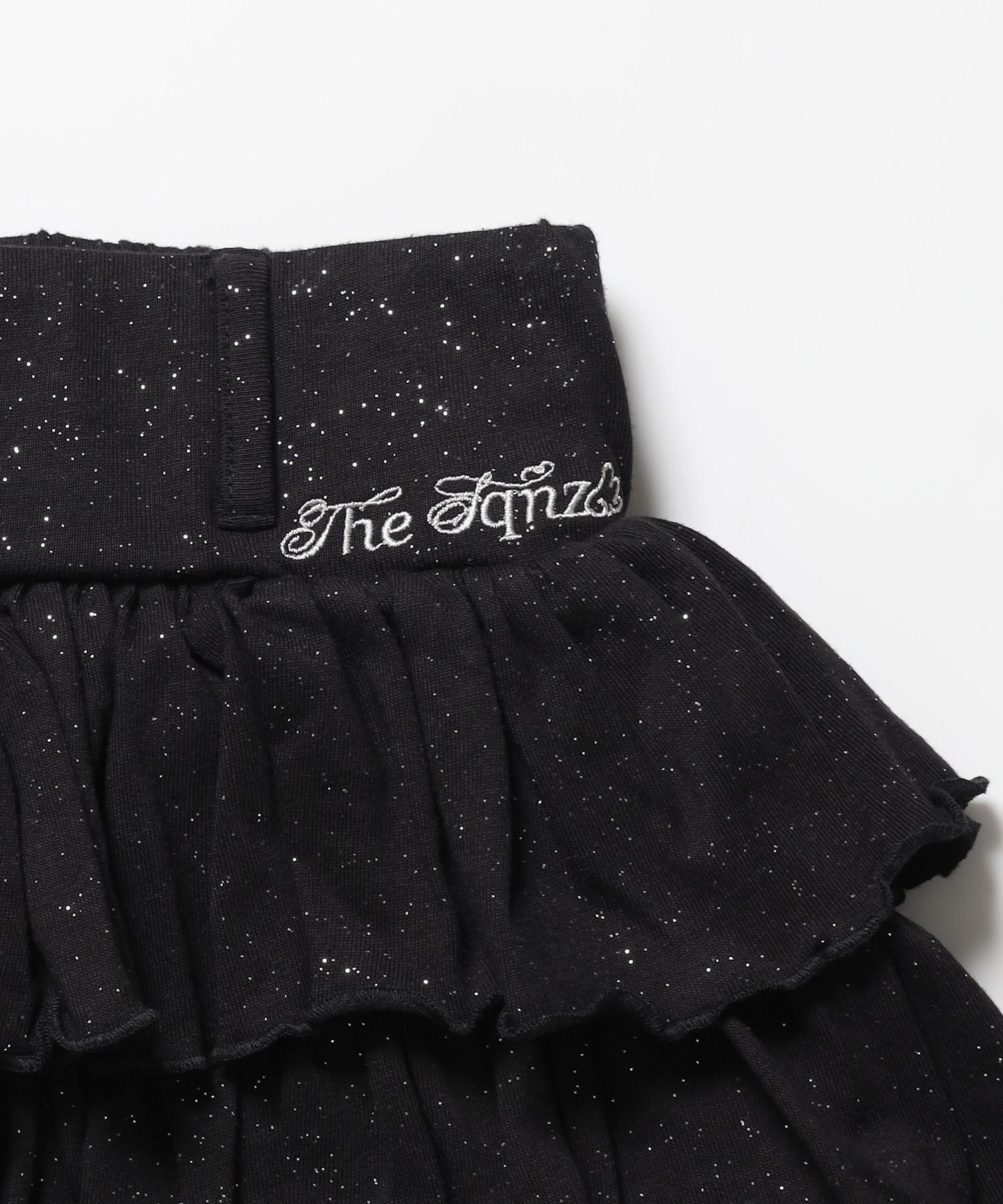 ※WEB限定 / レディースグリッターフリルミニスカート / sqnz glitter tiered skirt ブラック