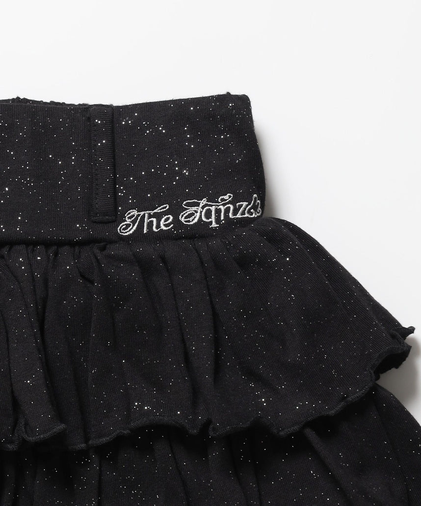 ※WEB限定 / レディースグリッターフリルミニスカート / sqnz glitter tiered skirt ブラック