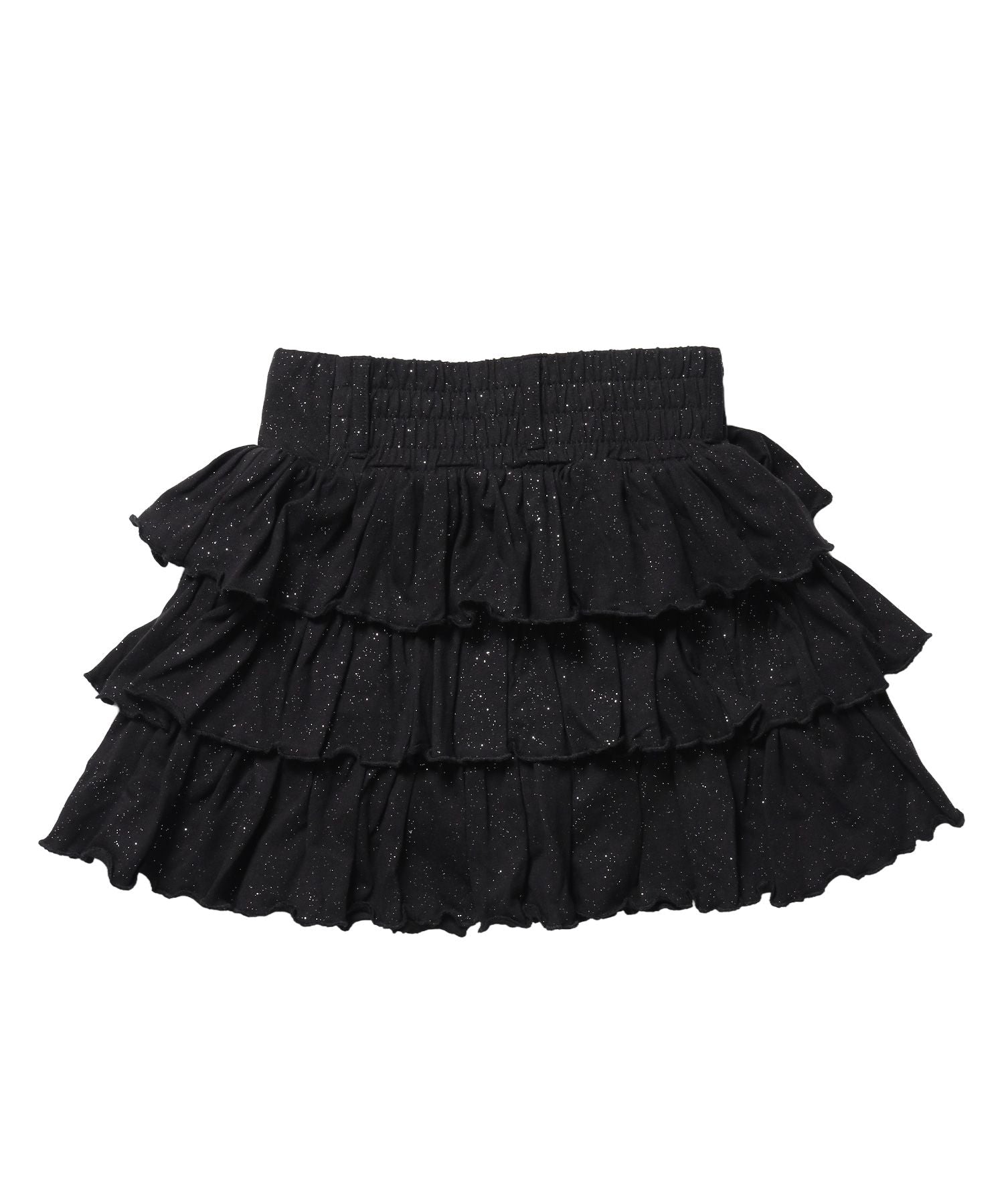 ※WEB限定 / レディースグリッターフリルミニスカート / sqnz glitter tiered skirt ブラック