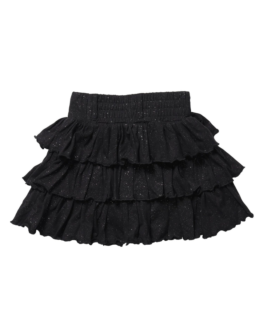 ※WEB限定 / レディースグリッターフリルミニスカート / sqnz glitter tiered skirt ブラック