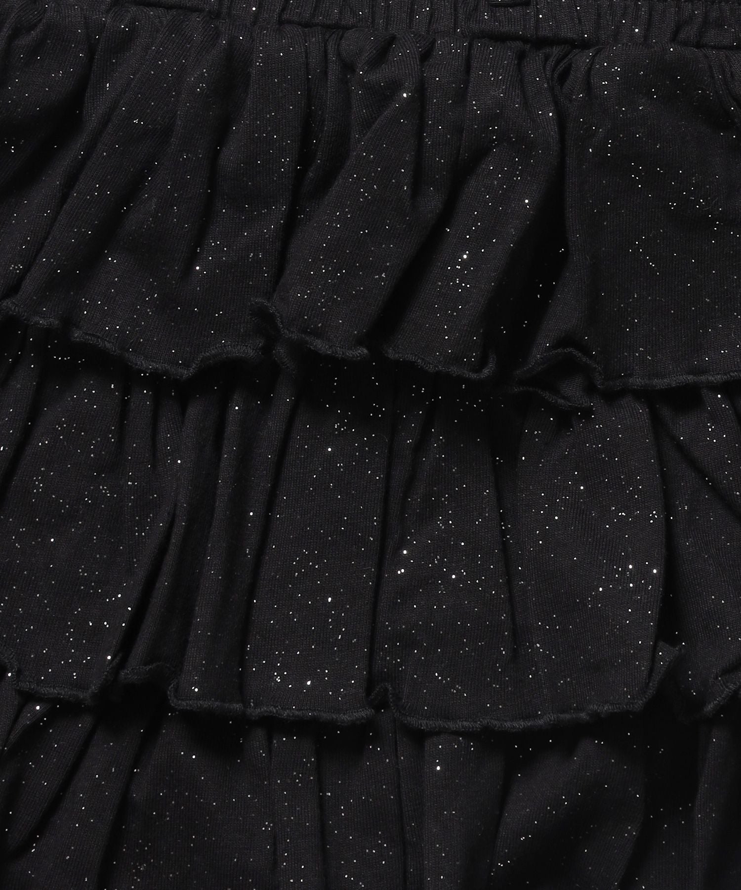 ※WEB限定 / レディースグリッターフリルミニスカート / sqnz glitter tiered skirt ブラック