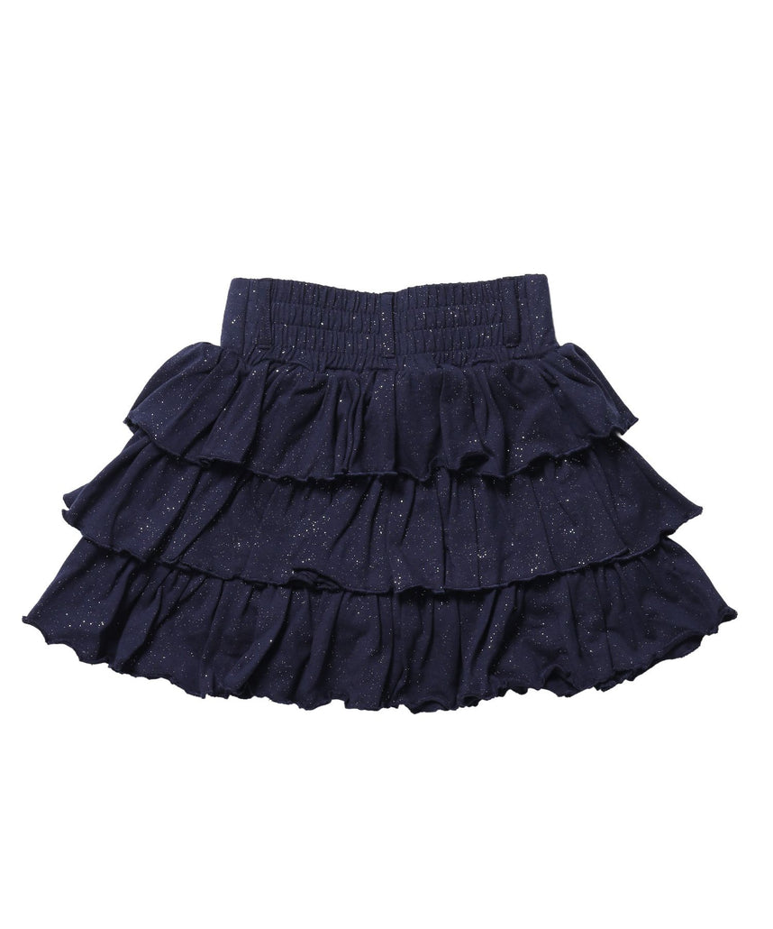 ※WEB限定 / レディースグリッターフリルミニスカート / sqnz glitter tiered skirt ダークネイビー